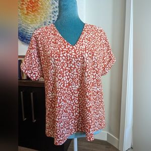 Orange & white blouse